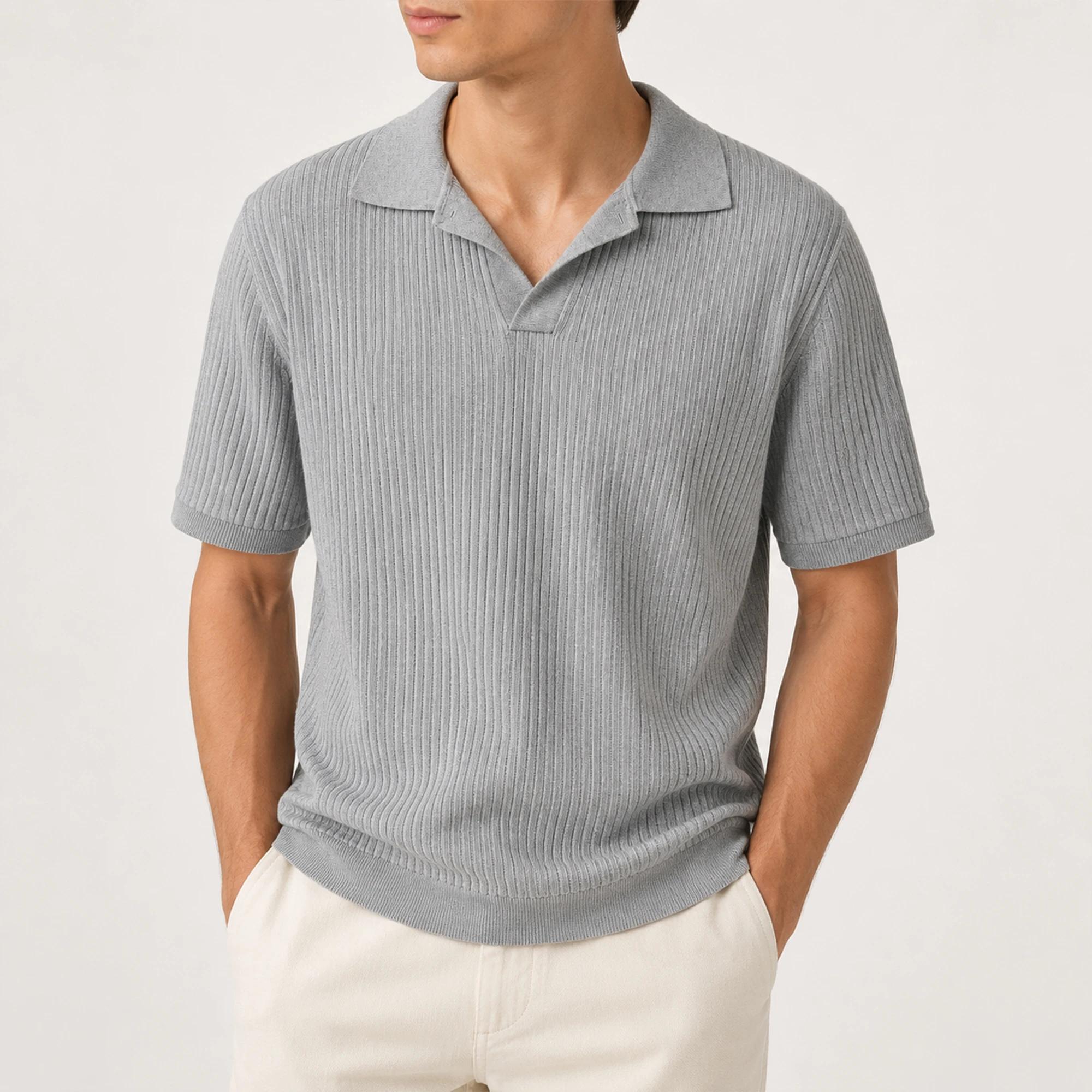 قميص بولو رجالي محبوك مضلع Thumbnail 1