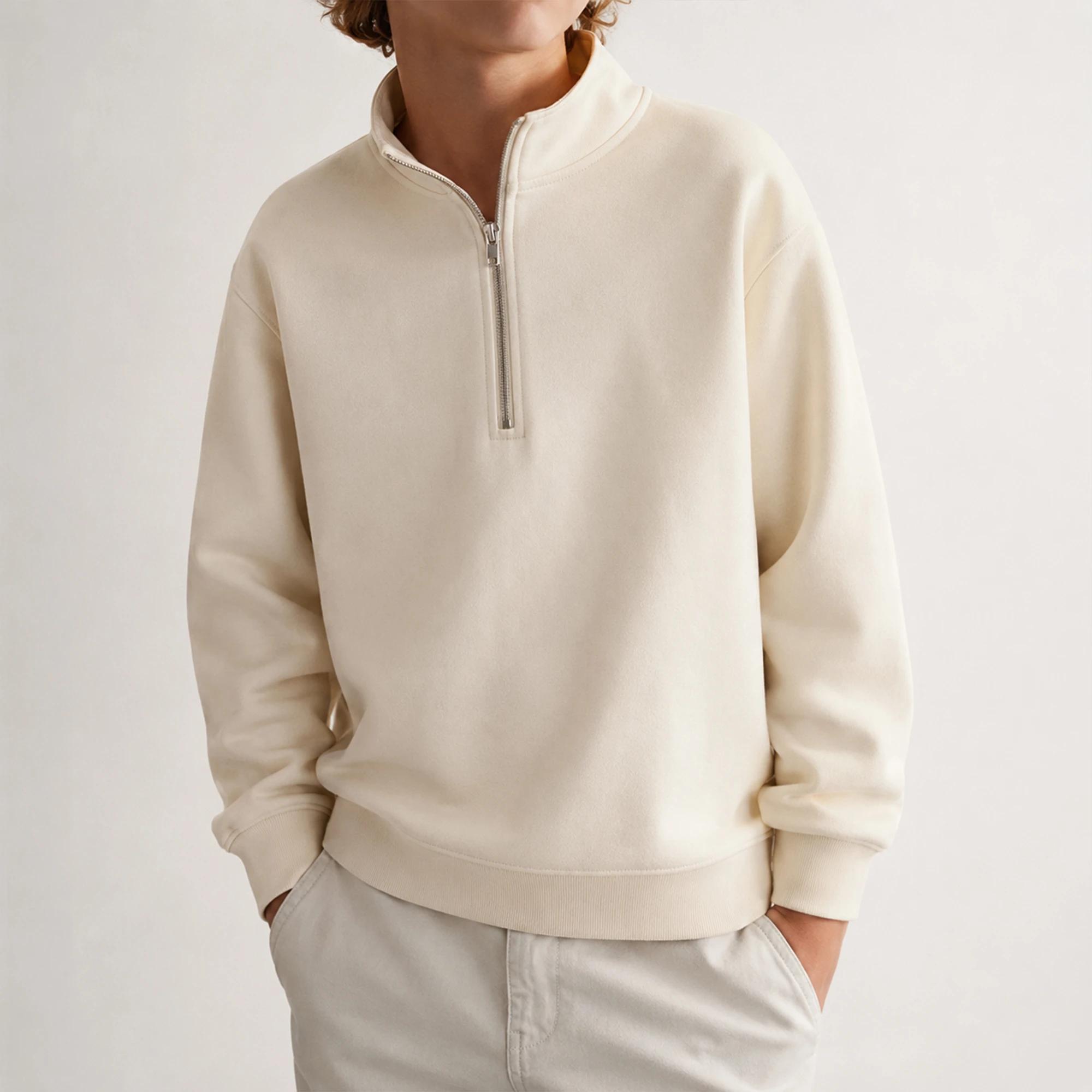 سويت شيرت للأولاد بسحاب ربعي (مزيج قطني) alternative product image