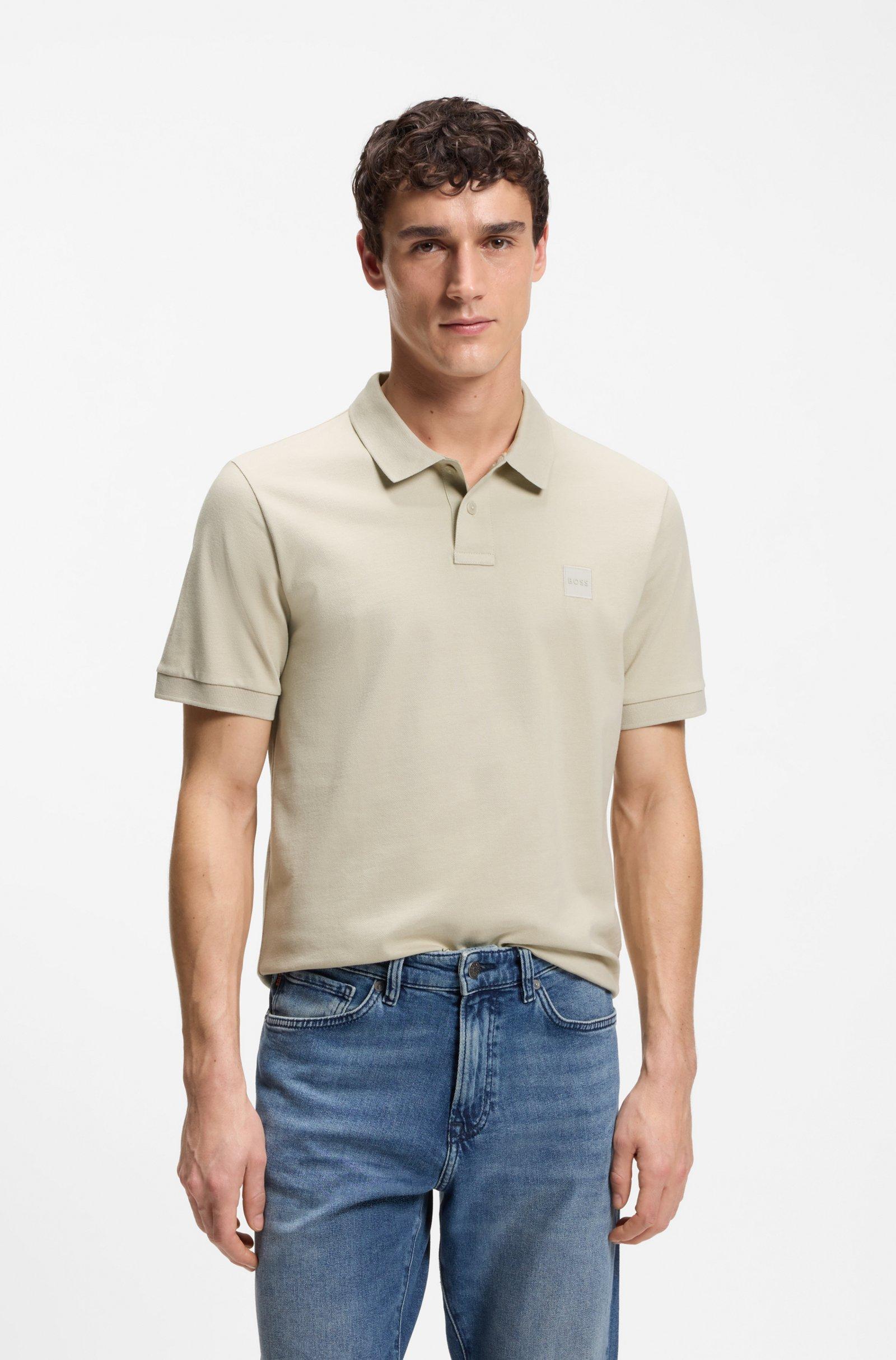 STRETCH-COTTON SLIM-FIT POLO SHIRT WITH LOGO PATCH alternative product image