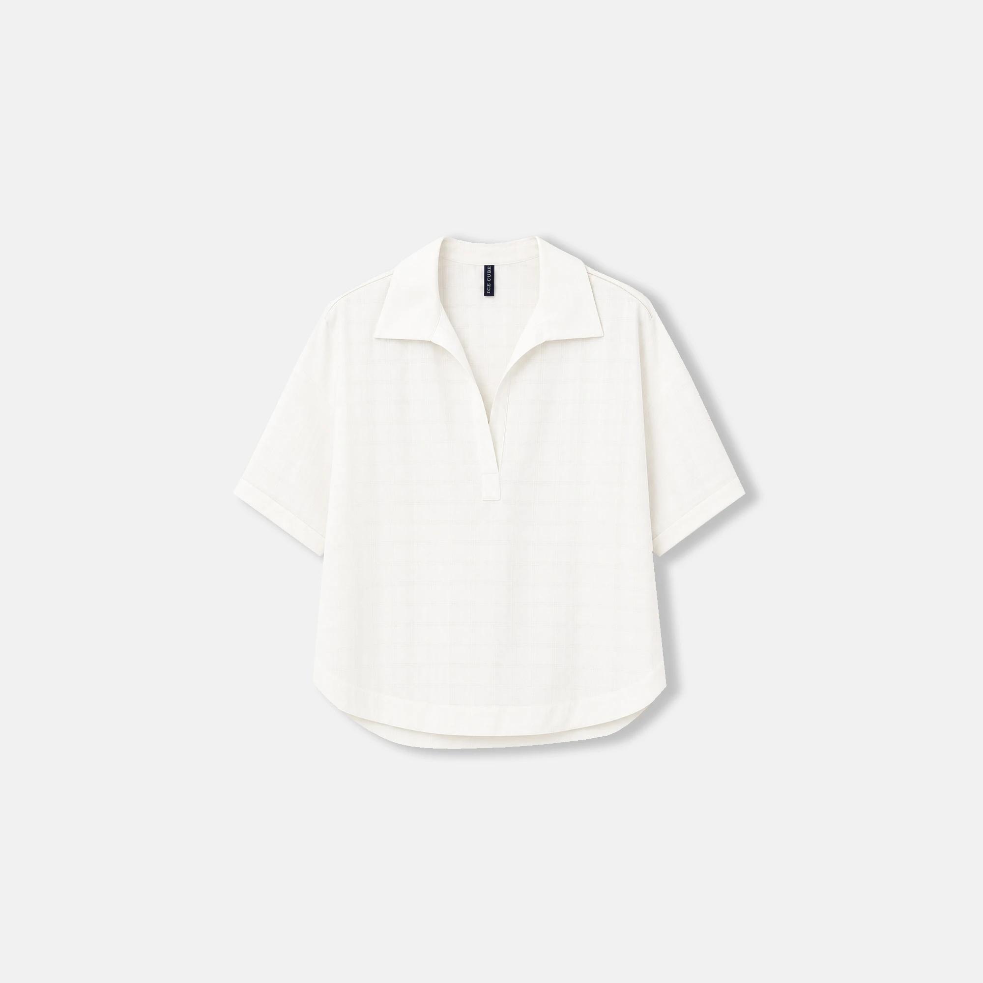 بلوزة نسائية بأكمام قصيرة وياقة جوني product image
