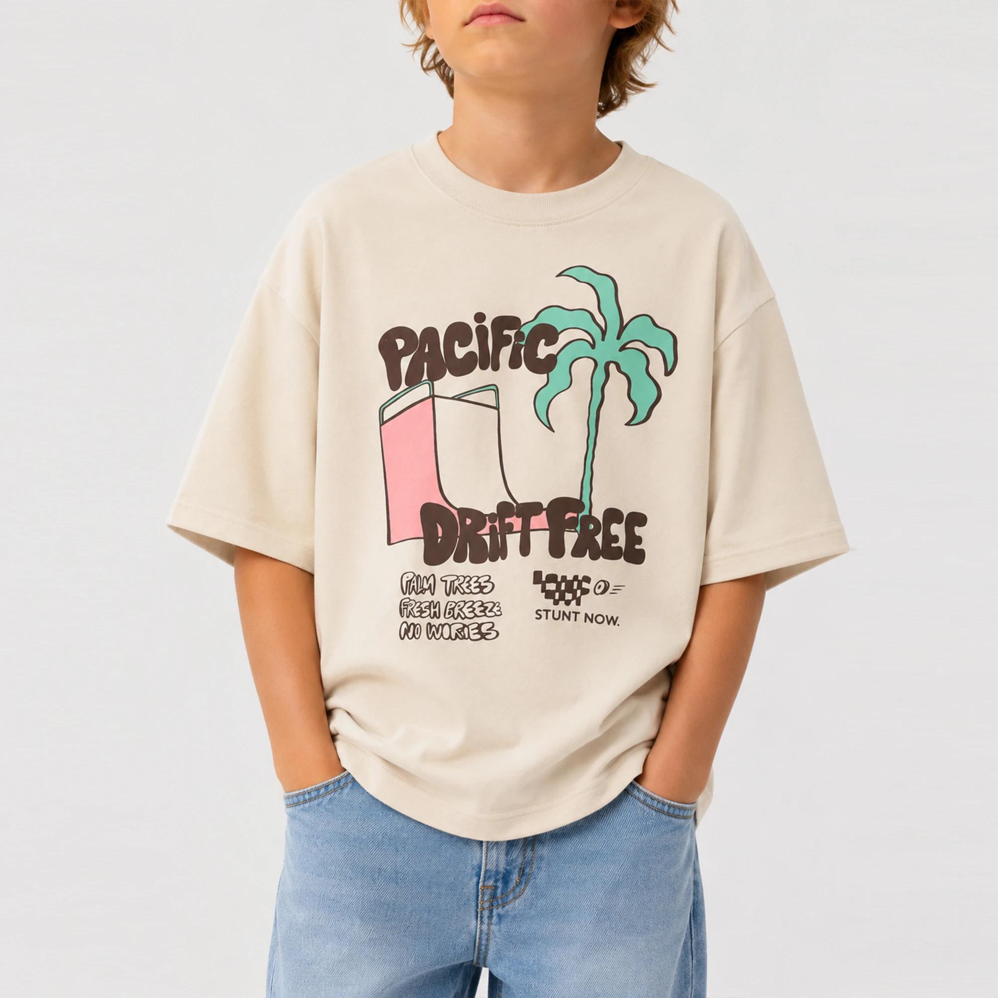 تيشيرت قطني مطبوع بأكمام قصيرة للأولاد product image
