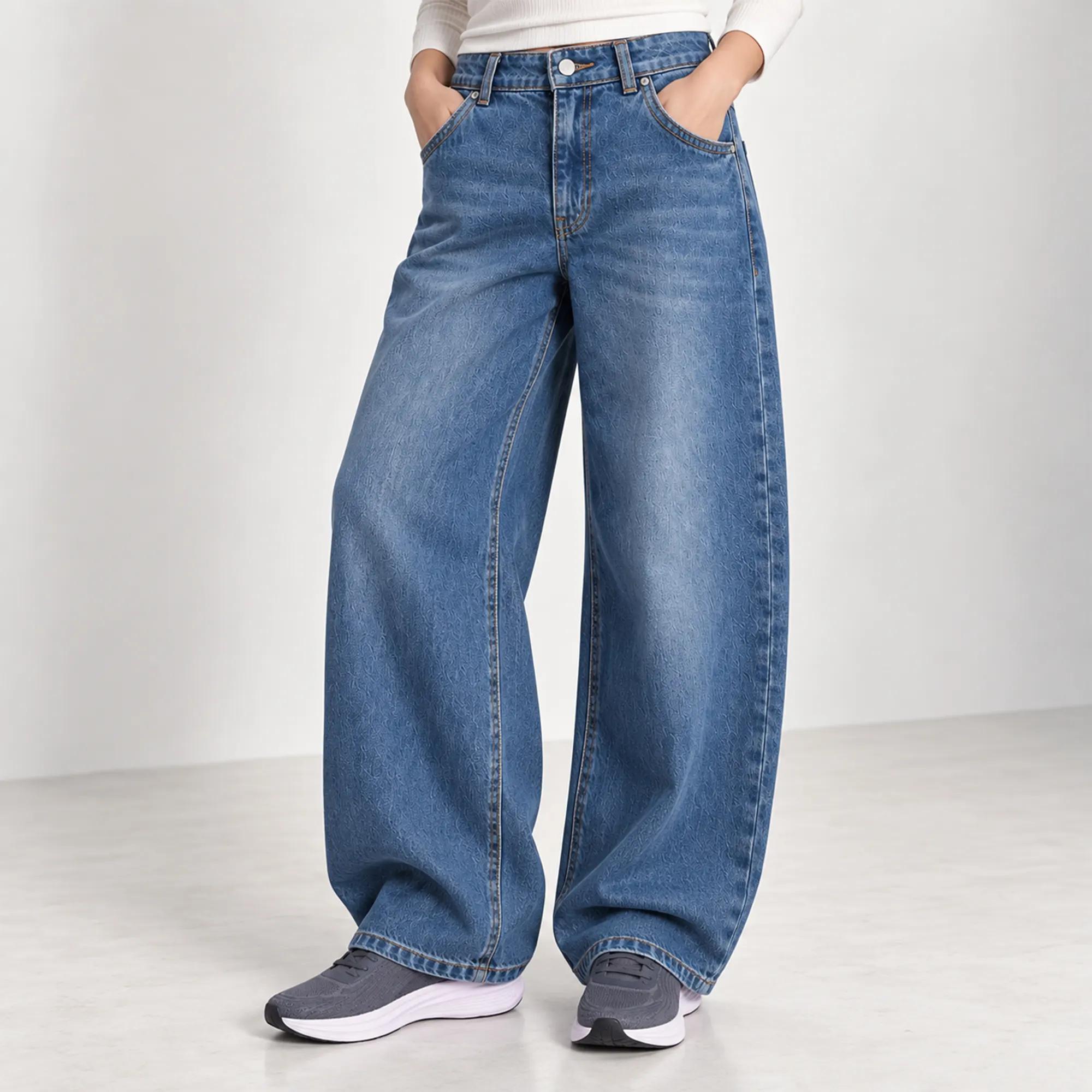 WOMEN'S HIGH-RISE WIDE-LEG DENIM JEANS product image