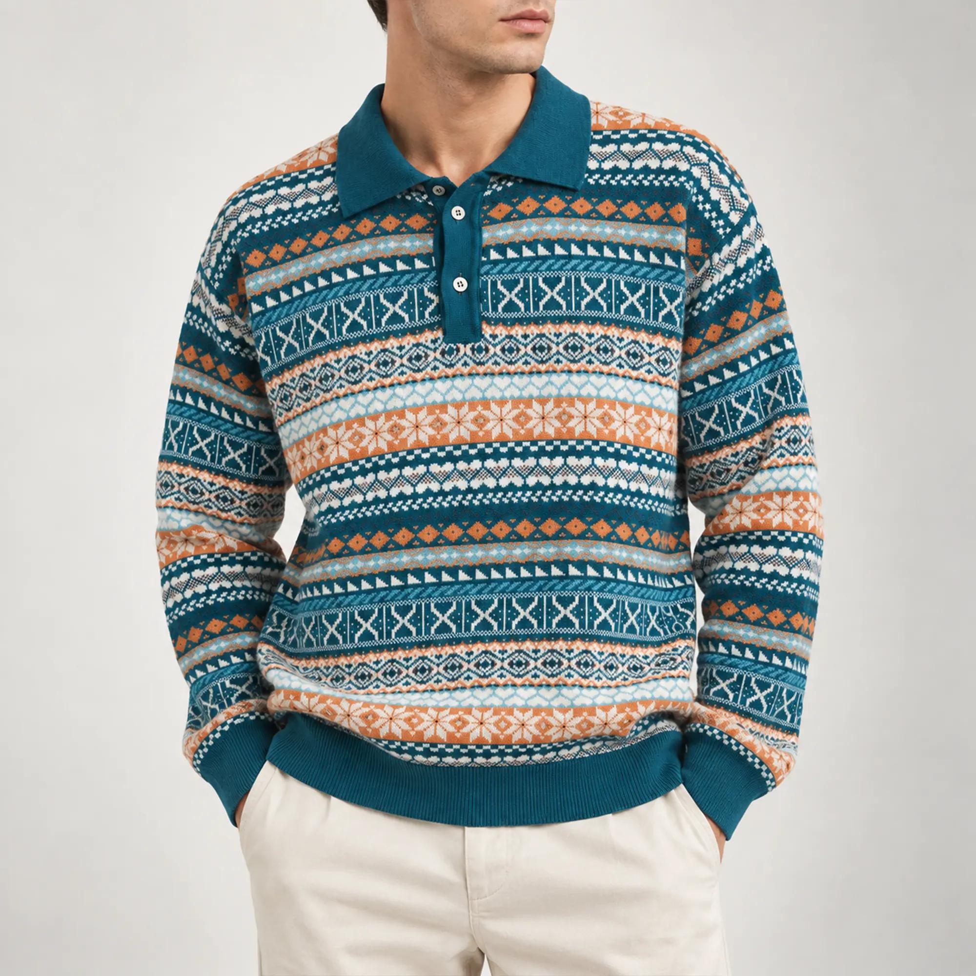 سترة بولو محبوكة للرجال بنمط "فير آيل" (Fair Isle) product image